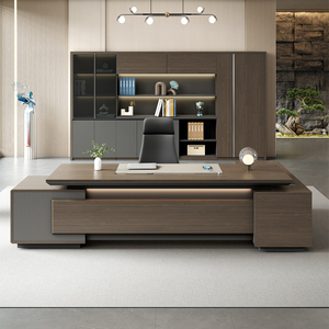 Bureau de direction en bois noir en forme de L, moderne, convertible, réglable en hauteur, personnalisé et luxueux, avec des fonctionnalités modulaires et extensibles - Product Image 3