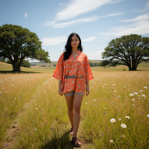 Kimono de moda para mujer, bata de algodón 100% ecológica personalizada, accesorio de moda sostenible Digital - Product Image 4