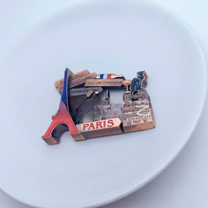Souvenir touristique <span class=keywords><strong>de</strong></span> style européen en métal, Tour Eiffel <span class=keywords><strong>de</strong></span> <span class=keywords><strong>Paris</strong></span>, Arc <span class=keywords><strong>de</strong></span> Triomphe, Église blanche, Chat noir, en alliage <span class=keywords><strong>de</strong></span> zinc, semi-fait main - Product Image 1