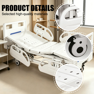 Cama de Hospital Manual Moderna de 2 Manivelas para Cuidado de Ancianos con Barandillas Laterales Amortiguadas y Manivelas Ocultas, Cama de Enfermería para el Hogar - Product Image 6