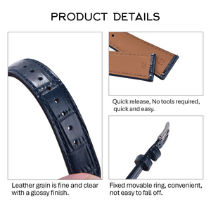 JUELONG reemplazo marrón piel de cocodrilo diseño correa de cuero correa de reloj de cuero Vintage correa de reloj - Product Image 5