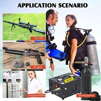 Compresseur d'air PCP 4500Psi 30Mpa alimenté par voiture 12V DC ou maison 110V AC avec convertisseur, pompe pour réservoir de paintball/plongée