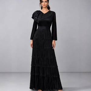 Robe plissée décontractée Miyake avec strass, grande taille, ample, à volants, style occidental, pour femme, vente en gros de vêtements en vrac, collection PY 2026 - Product Image 2