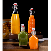 Bouteilles de boisson en verre personnalisées 2024, très demandées, 175ml 250ml 350ml 500ml, avec bouchon à bascule et gravure, transparentes, pour boissons et vin