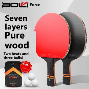 Gran oferta, 2 uds., murciélagos de ping pong profesionales, juego de raqueta de tenis de mesa profesional con 3 bolas de madera y goma - Product Image 2