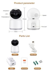 TUYA के स्मार्ट घर के अंदर स्मार्ट घर कैमरा 2MP मिनी वायरलेस आईपी ऑटो ट्रैकिंग स्मार्ट वाईफ़ाई कैमरा 1080P PTZ निगरानी सीसीटीवी बेबी कैमरा - Product Image 5