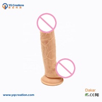 Pene Artificial Realista de Color Piel de 9.5 Pulgadas, Consolador Grande para Mujer