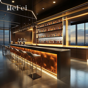 Mostrador de barra de metal modular personalizado Mostrador de recepción de acero inoxidable con diseños únicos Armarios de <span class=keywords><strong>Bar</strong></span> Tipo de producto - Product Image 1