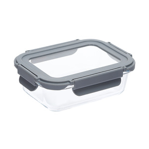 Nắp màu sắc có thể được chooseed hình chữ nhật 4 cái Bộ lưu trữ thủy tinh <span class=keywords><strong>container</strong></span> với thủy tinh có nắp đậy - Product Image 3