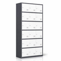 Armoire de rangement métallique à 18 portes avec serrure à clé pour bureau, employés, école, salle de sport, vestiaire, personnel, industrie