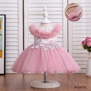 Finalz baby girls dress designs elsa Polyester Cotton sleeveless party dress for girls
