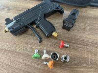 Pistolet de lavage haute pression 3/8 pour voiture, type Fusil de simulation UZI, avec 4 buses et gants