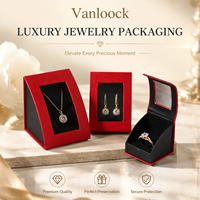 Coffret de présentation de bijoux rouge de luxe, boîte d'emballage personnalisée pour collier, boucles d'oreilles, bague, coffret cadeau haut de gamme, OEM ODM