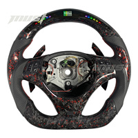 Volant personnalisé en fibre de carbone forgée rouge LED pour BMW 1 3-Series LCI M3 E90 E91 E92 E82 E88 330i 335i 135i 128i 2006-2013