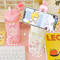 700ml en plastique voyage Portable mignon Shaker boisson bouteille cadeau Kawaii ours Pastel bouteille d'eau avec autocollant 3D