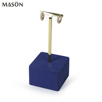 Présentoir de Bracelet de Base de forme carrée Bracelet en Microfibre Bleu Bracelet Montre Chaîne Présentoir Rack