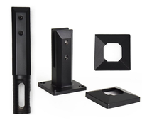 Spigot en acier inoxydable 2205 de haute qualité, ovale, carré, rond, avec base, en verre noir, pour clôture de piscine en verre, main courante