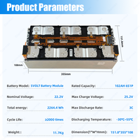 Module de batterie lithium-ion NCM VDA355 Svolt 22,2 V 6S1P 102 Ah, cellule prismatique NMC 3,7 V pour véhicules électriques, personnalisation usine