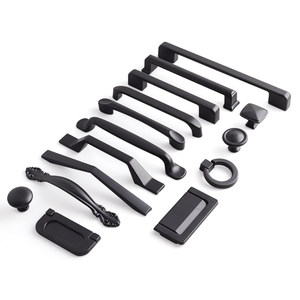 Zinc Alloy Furniture Handles &amp; <strong>Knobs</strong> Matte <strong>Black</strong> Cabinet Pulls for Living Room Wardrobe Cabinet Drawer Cupboard - Product Image 2