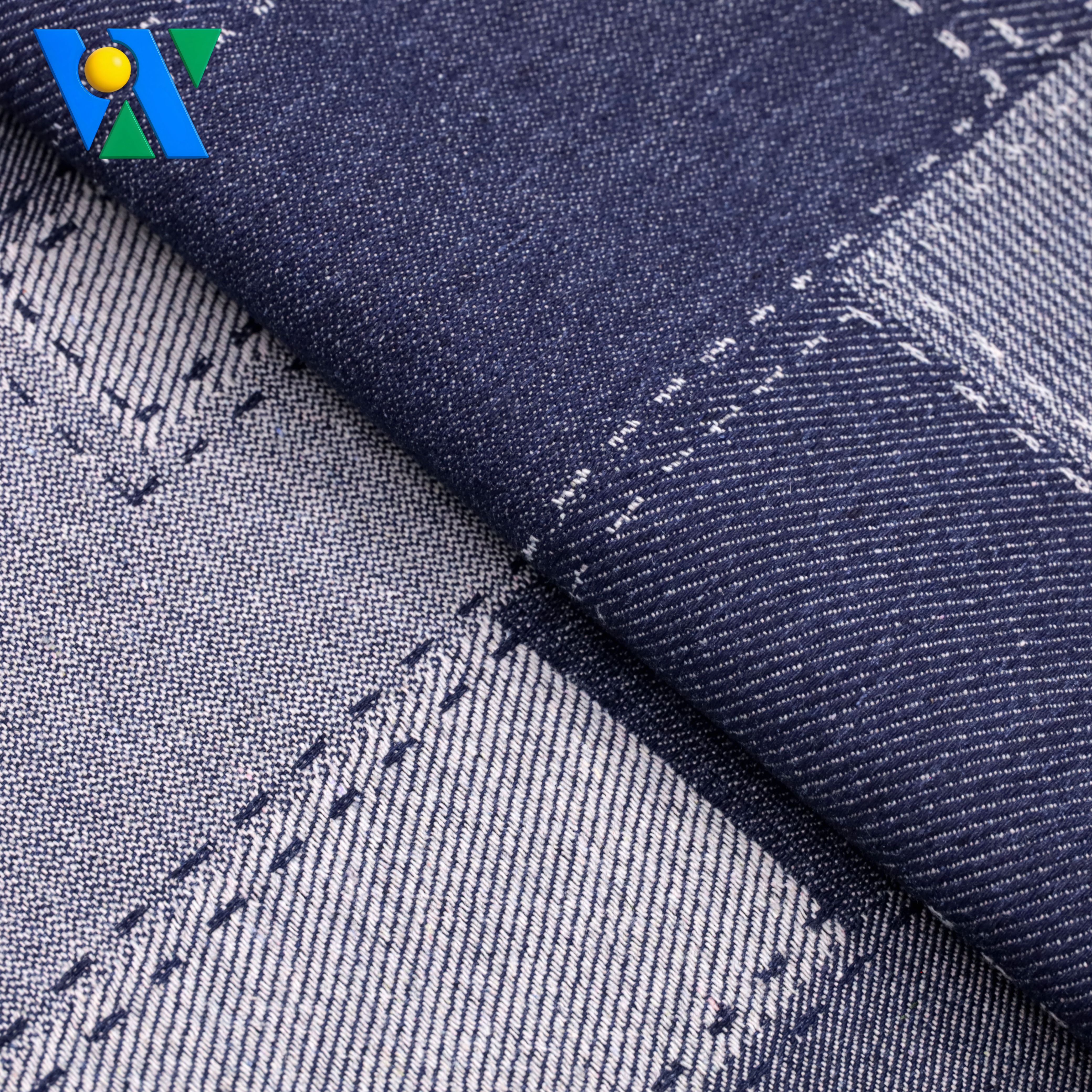 Jacquard Pattern Denim Fabric for Casual Jacket In-Stock Jacquard Denim Fabric Rolls Wholesale Denim Fabric Manufacturer