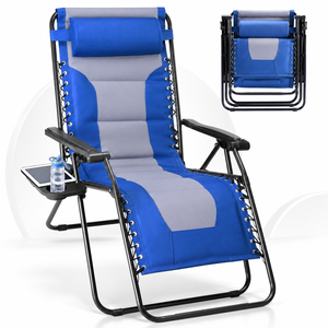 Heavy Duty Sleeve Encased Zero Gravity <b>Chair</b> Folding Outdoor <b>Reclining</b> Lounge <b>Chair</b> with Headrest for Beach Patio Garden - Product Image 1