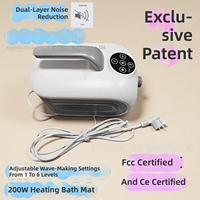 Tapis de massage portable chauffant pour bain à bulles, rectangulaire, amélioré, anti-bruit, pour baignoire et spa, 6 vitesses, sans fil