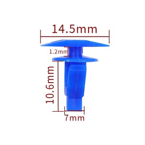 Attache de voiture en plastique bleu, largeur 14,5 mm, hauteur 10,6 mm, pour réparation et remplacement automobile - Product Image 1