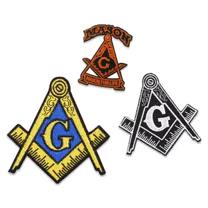 Besi pada Yunani pesanan huruf khusus dari bintang Timur Patch bordir Mason Freemason Patch Masonic