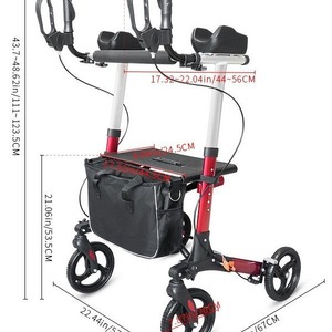 Caddie de courses Fuyi à 4 roues, pliable, en alliage d'aluminium, avec sac de rangement, pour les personnes âgées, utilisation pour les courses - Product Image 4