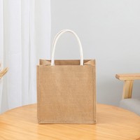 Sac fourre-tout personnalisable en toile de jute avec logo imprimable, fabriqué en usine, recyclable, en lin enduit, pour cadeaux et achats en ligne