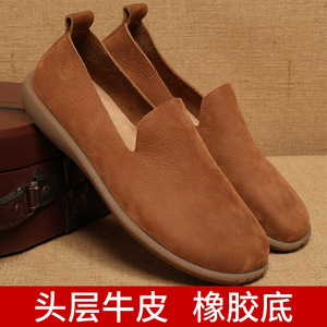 Mocassins en daim pour hommes, bout rond, à enfiler, semelle extérieure en caoutchouc légère, semelle intermédiaire en EVA, chaussures décontractées toutes saisons - Product Image 2