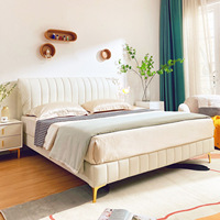 Kingsize-Bett dunkelblaues Stoff Samtbett Kingsize mit Matratze