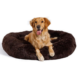 Aangepaste Kleine En Grote Gezellige Designer Ronde Donut Hond En Kat Bedden Luxe Wasbare Premium Pluche Met Nepbont Schattig En Kalmerend - Product Image 2