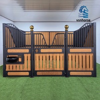Porte battante avant pour écurie de chevaux européenne, modèle 2026, en acier galvanisé durable avec panneau en bambou, pour ferme et manège, garantie 5 ans