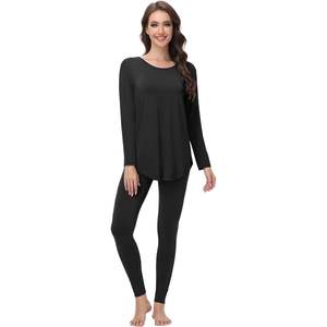 Custom <b>Women's</b> Pajamas Set Long Sleeve Top <b>Leggings</b> Viscose From Bamboo Sleepwear Cooling Lounge Wear <b>S</b> XXL - Product Image 2