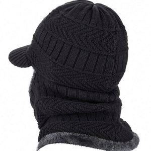 Bonnet d'hiver en laine pour hommes et femmes, cagoule, masque, écharpe, bonnet tricoté - Product Image 2