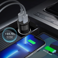 Adaptor pengisi daya mobil USB-C 38W, adaptor pengisian daya Cepat Logo kustom QC3.0 untuk iPhone Samsung Galaxy OTP
