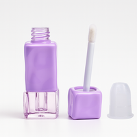 Tubes de brillant à lèvres vides en plastique ABS de 2,5 ml, personnalisés, mignons, de couleur violette, à surface irrégulière, pour gloss et rouge à lèvres liquide