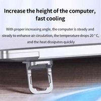 Support pour ordinateur portable en alliage d'aluminium TISHRIC, mini support universel invisible avec refroidissement suspendu, support de tablette réglable à double position