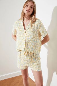 <span class=keywords><strong>Trendyol</strong></span>-Conjunto de pijama tejido con patrón de flores, primavera 2021 - Product Image 4