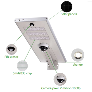 Fabricant vente directe industrie jardin route 100W 200W 300W 500W 1000W <span class=keywords><strong>lampadaire</strong></span> solaire avec caméra - Product Image 2
