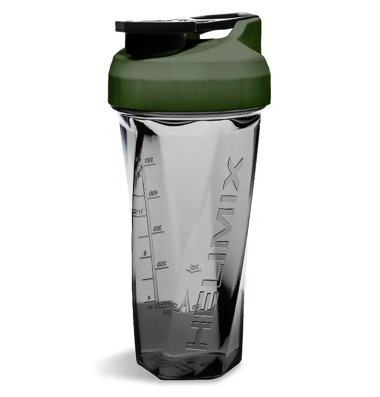 New HELIMIX Vortex Custom Special-shaped Design 20oz 28oz Protein Powder Gym Shaker Cups Plastic Bottle With Stirring Ball