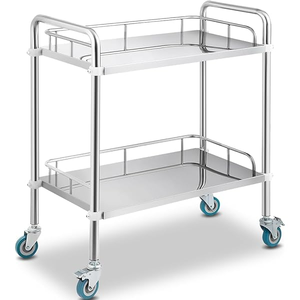 Günstige rostfreie Instrumenten wagen Multifunktion ale Utility Cart Service Lager wagen Labor Medical Trolley Cart 2-lagig - Product Image 1