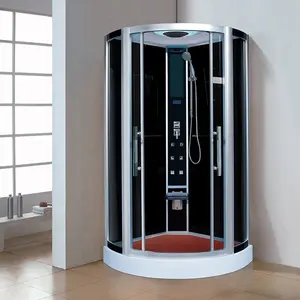 Cabina de ducha de vapor húmedo de lujo con forma de arco simple para una sola persona, color negro, nuevo diseño