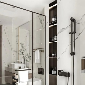<span class=keywords><strong>INTERLAN</strong></span> WC8221 Mueble de Baño Moderno Personalizado de Acero Inoxidable Cepillado con Espejo de Madera, Espejo Plateado, Garantía de 2 Años, Hotel - Product Image 1