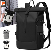 Sac à dos Roll Top Techwear personnalisé avec logo, extensible, étanche, pour ordinateur portable 15,6 pouces, idéal pour les trajets urbains, vente en gros OEM