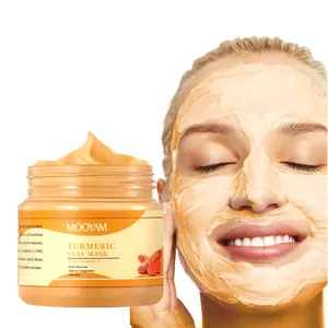 Private Label Orgânico Amarelo Bentonite Cúrcuma Lama Máscara Facial Cuidados Com A Pele Cúrcuma Argila Máscara Facial