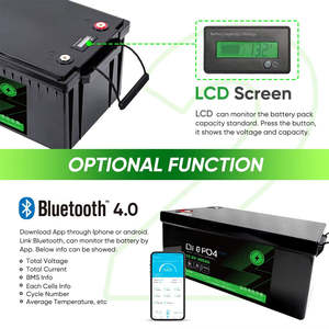 Smart 100A for BMS Rechargeable <b>12V</b> 400Ah 300Ah Lithium Iron Phosphate Solar 24V 200Ah 120Ah 280Ah 100Ah <b>Battery</b> 1280wh Smart 10 - Product Image 4