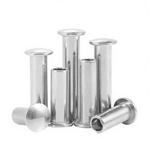 Remaches Semitubulares TaiPeng M3-M10 DIN 7338 B de Acero Inoxidable para Forro de Freno, Cabeza Plana de 3/8 pulgadas, Clase 6, Acabado Brillante - Product Image 1