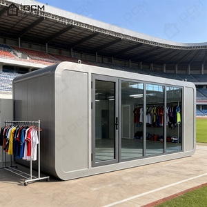 Maison de conteneur miniature de luxe personnalisée OCM Apple Cain de 20 pieds, maison moderne mobile préfabriquée <span class=keywords><strong>en</strong></span> acier léger, petite maison modulaire, villa - Product Image 1